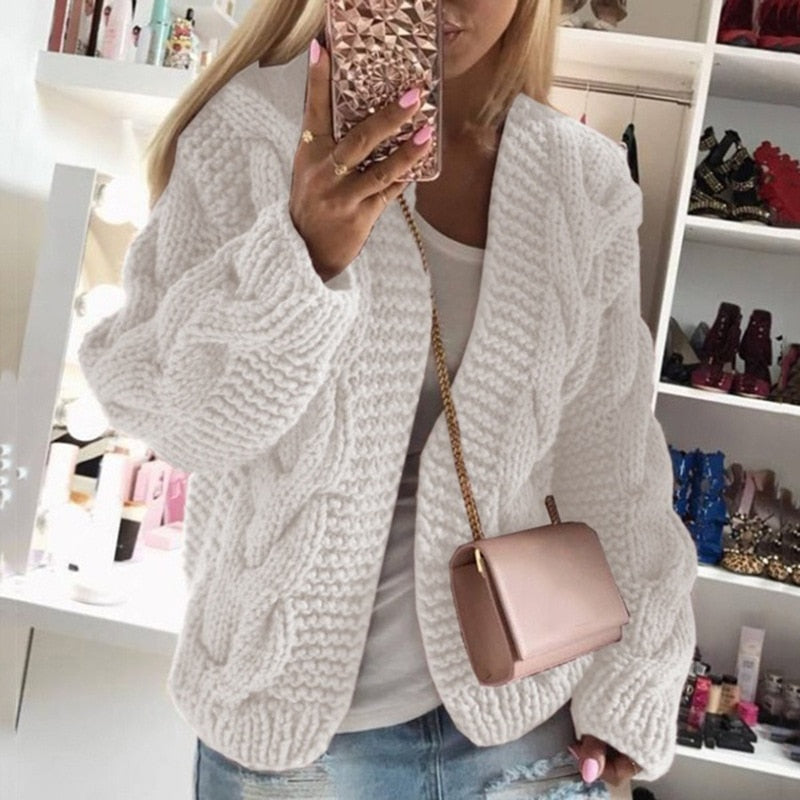 Luksusowy Kaszmirowy Sweter Damski - Camille-Biały-S-Trend Polska