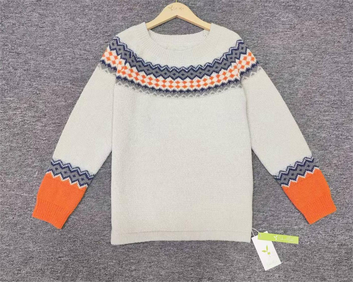 Skandynawski Trendowy Sweter z Żywej Nadrukiem - NordicChic-S-Trend Polska
