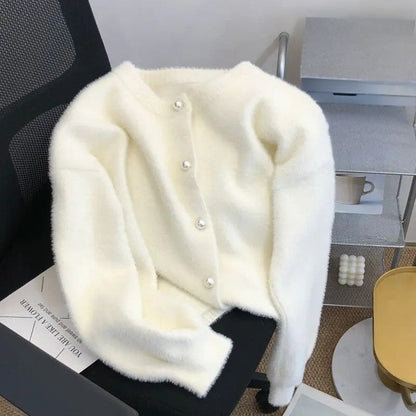Los Szydełkowany Sweter Damski z Okrągłym Dekoltem - Sophie