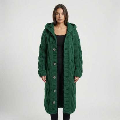 Lang Grof Gebreid Vest Met Kabelpatroon - Cathy