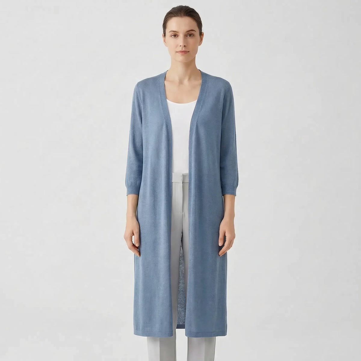 Lightweight Long Open-Front Cardigan - Cora