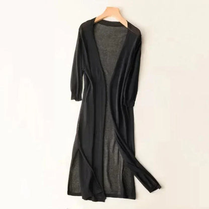 Lightweight Long Open-Front Cardigan - Cora
