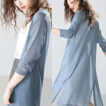 Lightweight Long Open-Front Cardigan - Cora