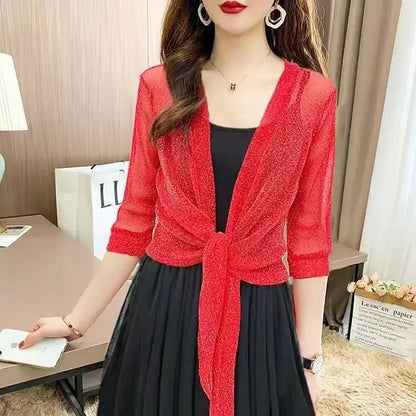Lightweight Sparkly Shrug Cardigan - Kristi