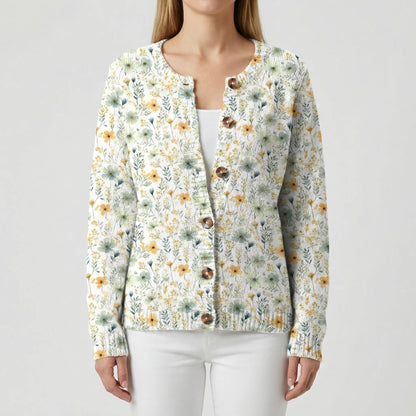 Locker Sitzende Floral Strickjacke - Dana