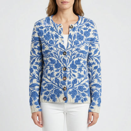 Locker Sitzende Floral Strickjacke - Dana