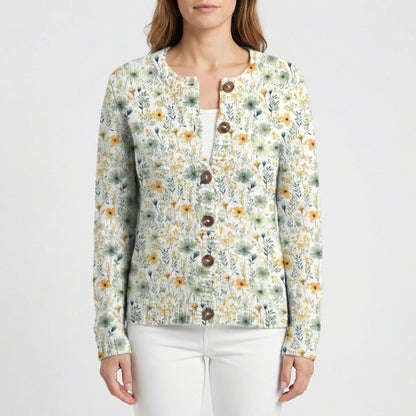 Locker Sitzende Floral Strickjacke - Dana