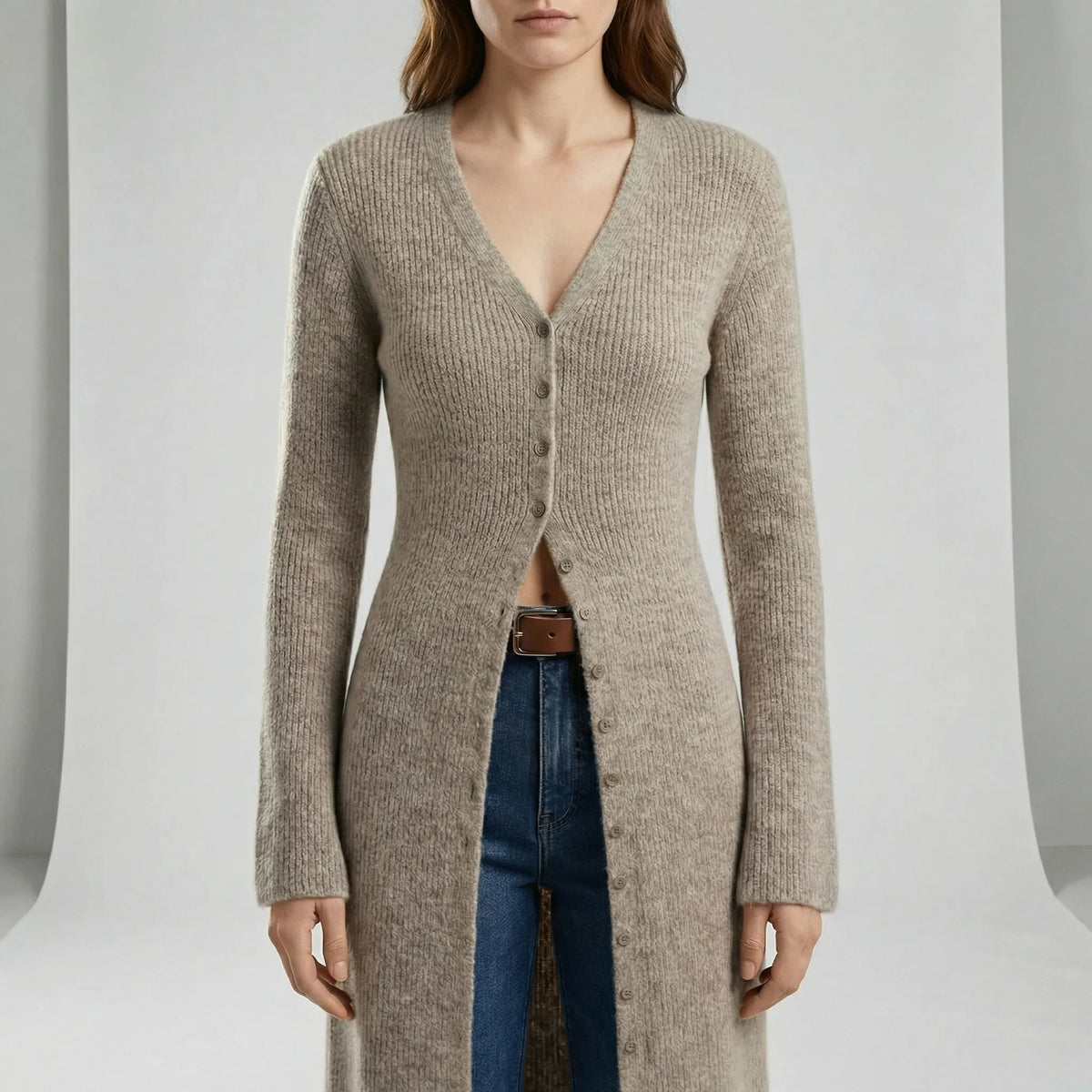 Longline-Cardigan Mit Knopfleiste - Lisann