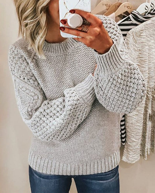 Basic Pullover Sweter - Evelyn-Szary-S-Trend Polska
