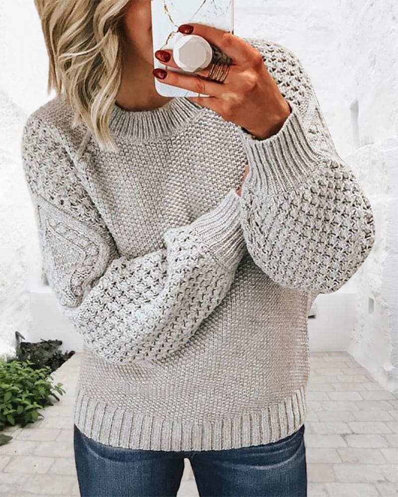 Basic Pullover Sweter - Evelyn-Szary-S-Trend Polska