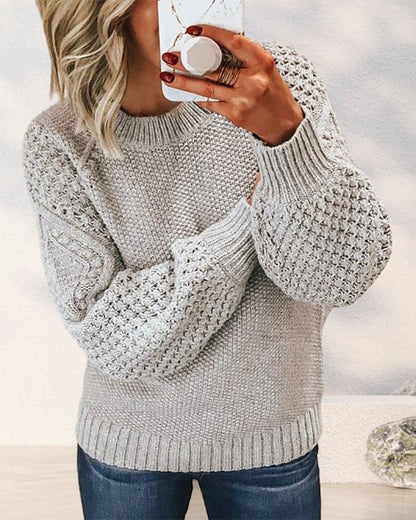 Basic Pullover Sweter - Evelyn-Szary-S-Trend Polska