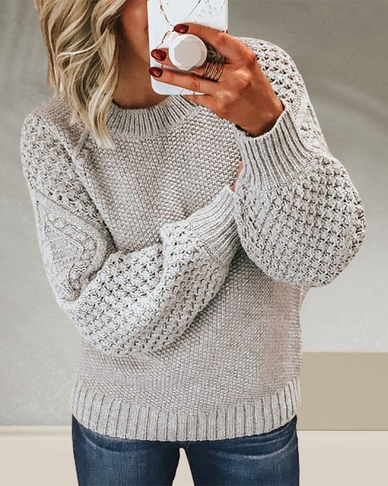 Basic Pullover Sweter - Evelyn-Szary-S-Trend Polska