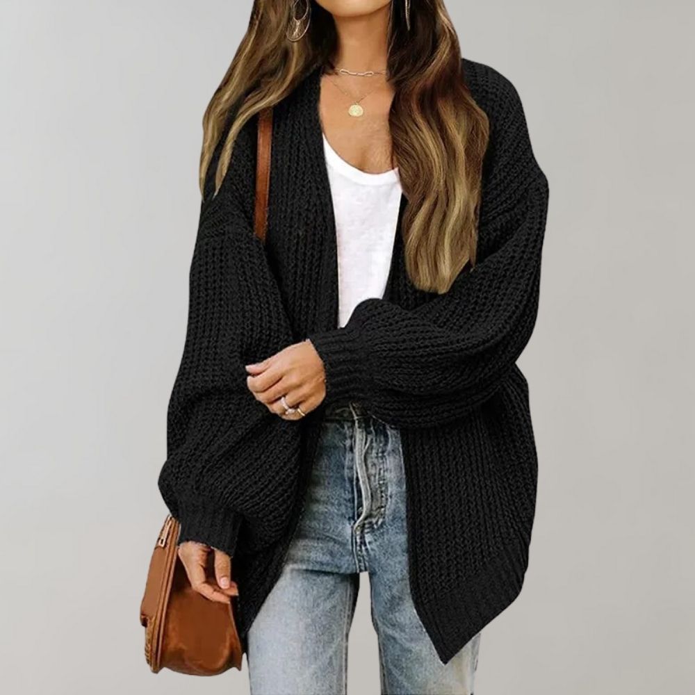 Casual dzianinowa kamizelka damska - Aria-Czarny-S-Trend Polska