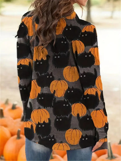 Casual Halloween-pumpkin Damska kurtka - Luna-Wielokolorowy-S-Trend Polska