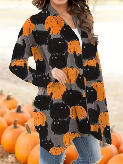 Casual Halloween-pumpkin Damska kurtka - Luna-Wielokolorowy-S-Trend Polska