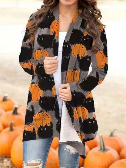 Casual Halloween-pumpkin Damska kurtka - Luna-Wielokolorowy-S-Trend Polska