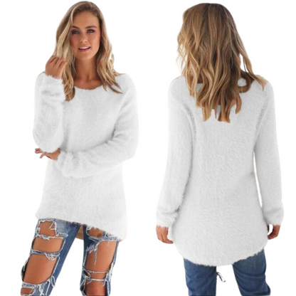 Casual sweter damski - Ella-Biały-S-Trend Polska