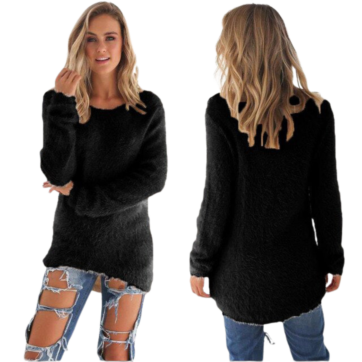Casual sweter damski - Ella-Czarny-S-Trend Polska