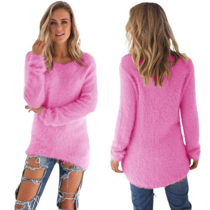 Casual sweter damski - Ella-Różowy-S-Trend Polska