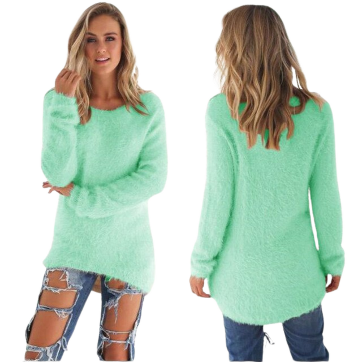 Casual sweter damski - Ella-Zielony-S-Trend Polska