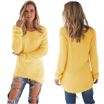 Casual sweter damski - Ella-Żółty-S-Trend Polska