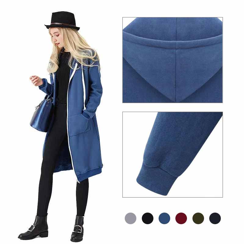 Casualny Długi Kardigan Damski - CozyZip-Czarny-M-Trend Polska