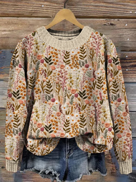 Ciepły haftowany sweter damski - Olivia-S-Trend Polska