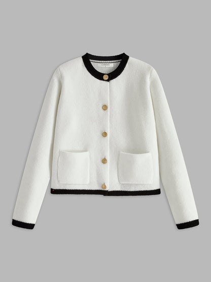 Contrast Trim Vest dla kobiet - Serena-Biały-XS-Trend Polska