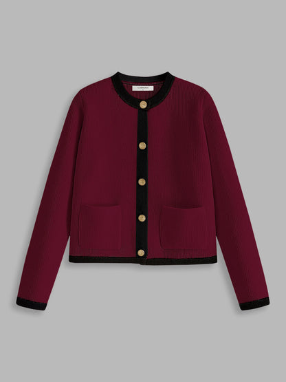 Contrast Trim Vest dla kobiet - Serena-Bordeaux-XS-Trend Polska