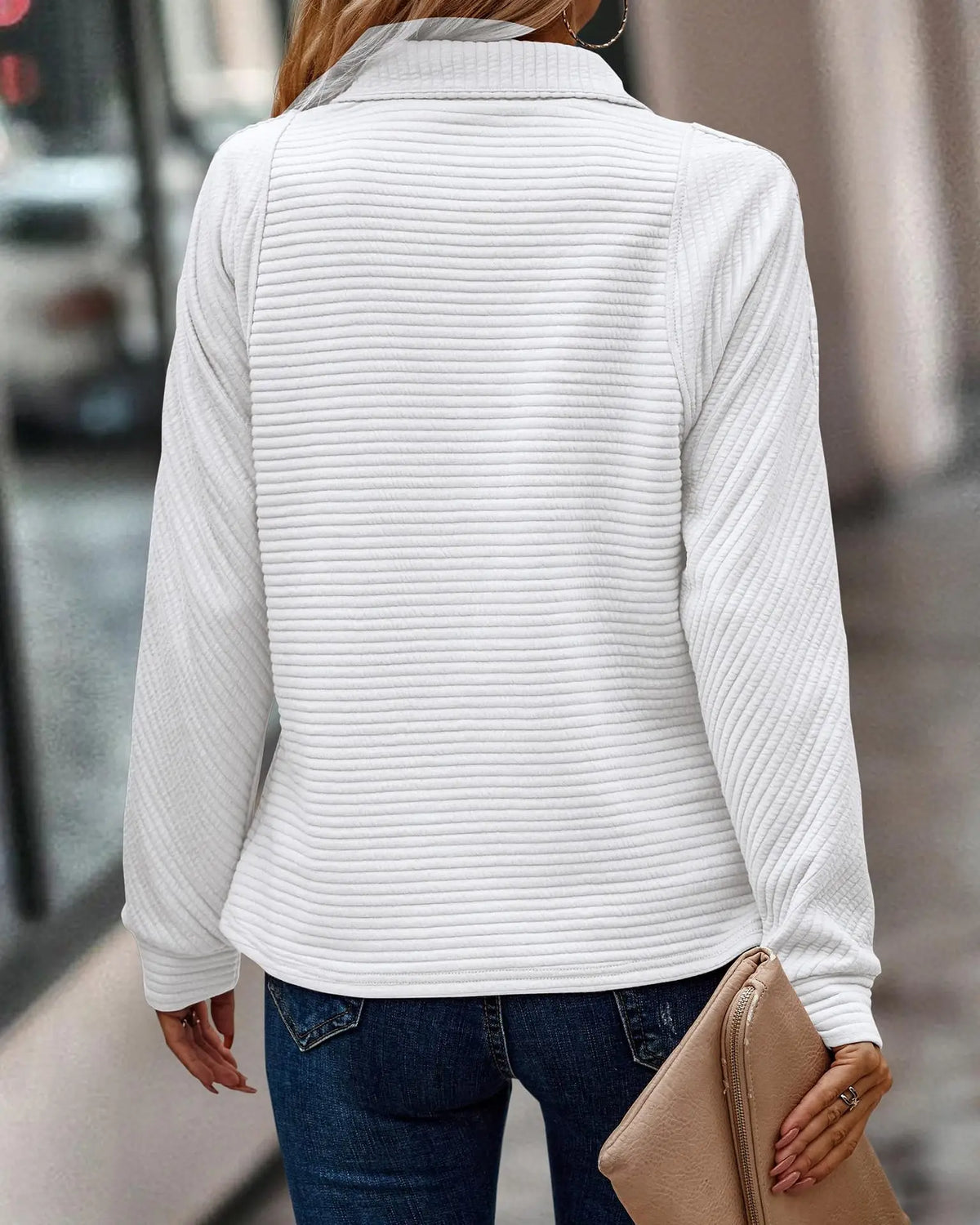 Damski sweter - EleganzaZip-Jasnoróżowy-S-Trend Polska