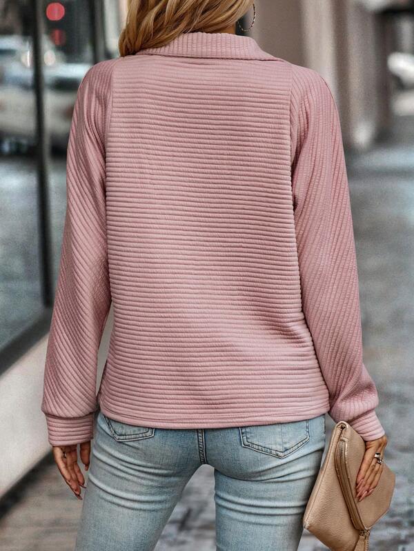 Damski sweter - EleganzaZip-Jasnoróżowy-S-Trend Polska