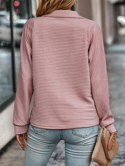 Damski sweter - EleganzaZip-Jasnoróżowy-S-Trend Polska