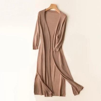 Damski sweter z długim rękawem - Elda-Khaki-S-Trend Polska