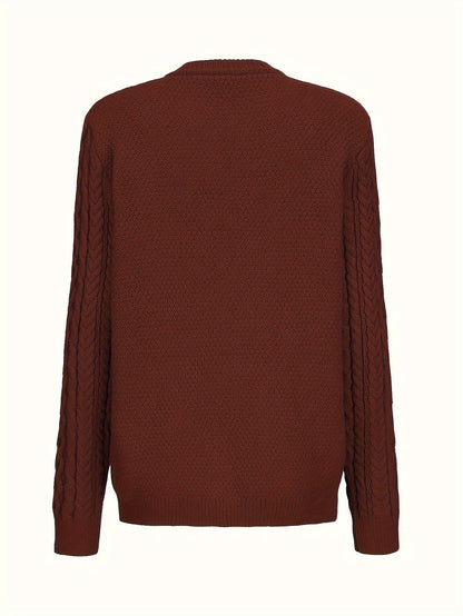 Gładki sweter z zapięciem na guziki i kieszeniami - Olivia-Niebieski-S-Trend Polska