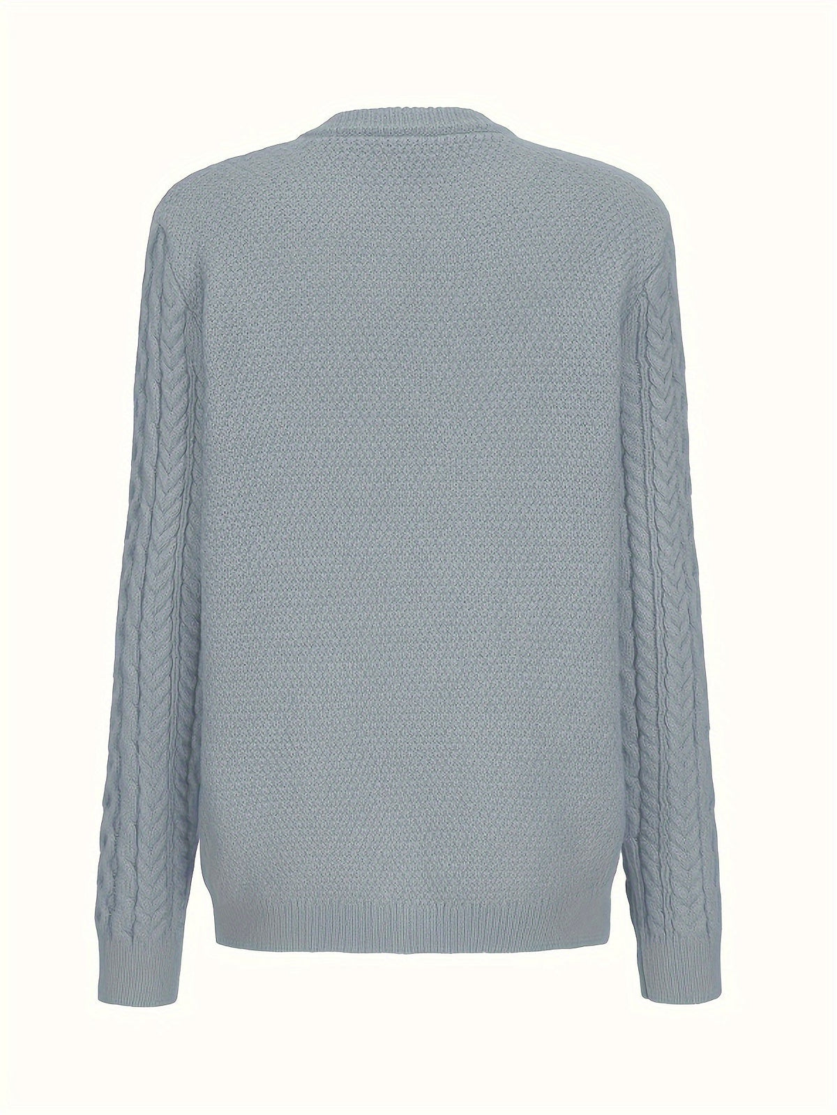 Gładki sweter z zapięciem na guziki i kieszeniami - Olivia-Niebieski-S-Trend Polska