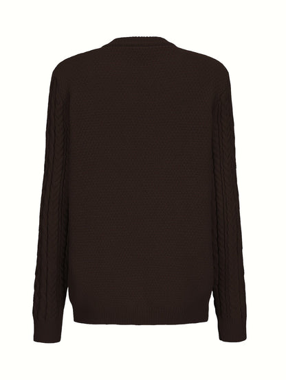 Gładki sweter z zapięciem na guziki i kieszeniami - Olivia-Niebieski-S-Trend Polska