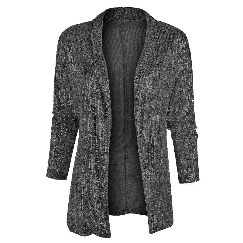 Glitterowe cekinowe kamizelka - Sophia-Czarny-S-Trend Polska