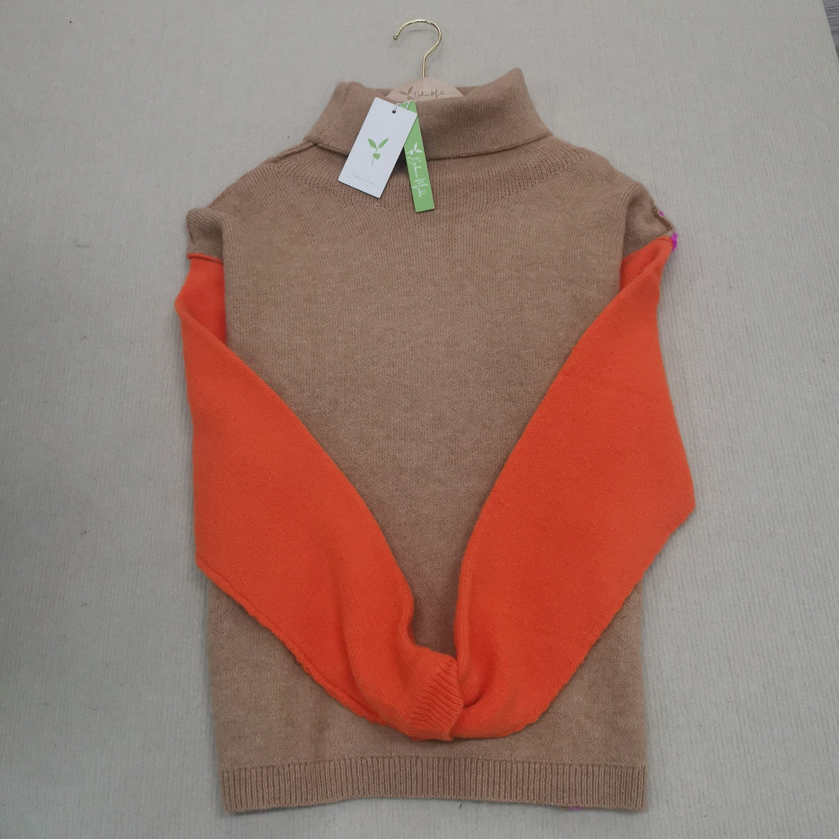 Imponujący sweter kolorblock - AutumnVibe-S (36/38)-Trend Polska