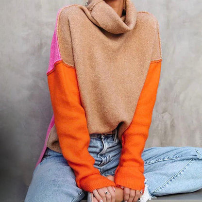 Imponujący sweter kolorblock - AutumnVibe-S (36/38)-Trend Polska