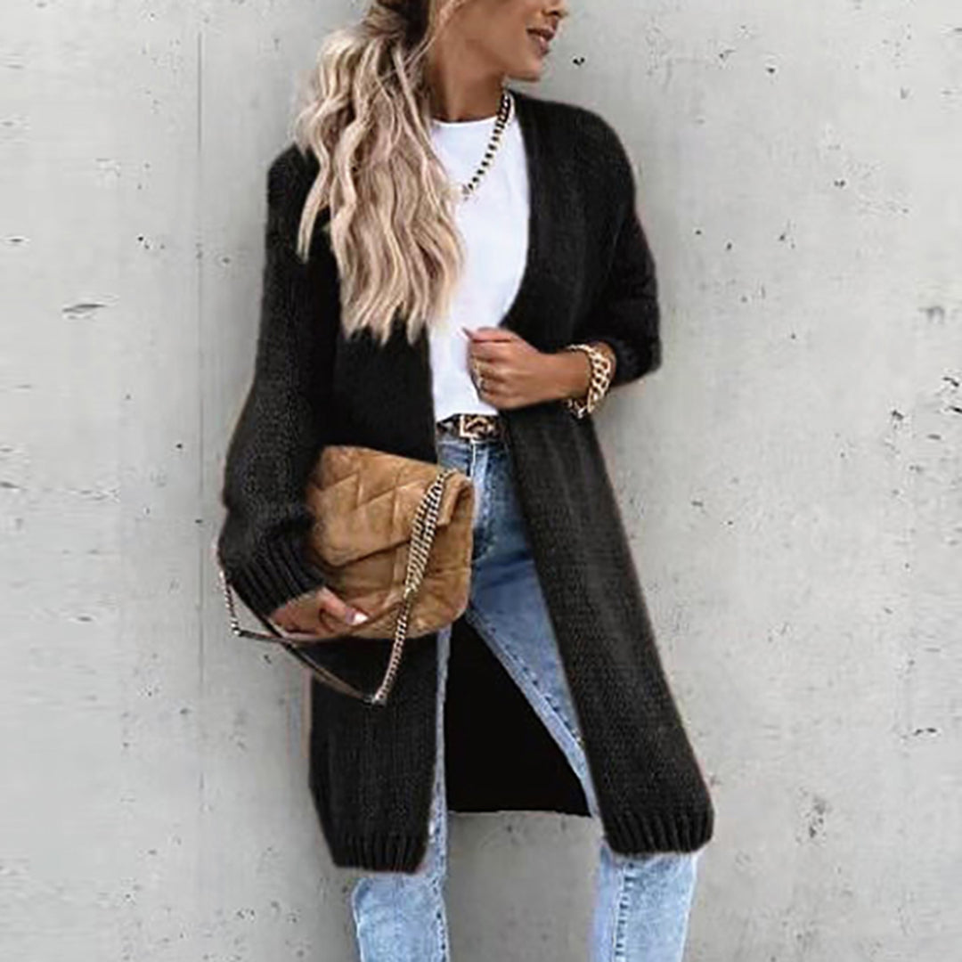 Klasyczny sweter damski - Camile-Czarny-S-Trend Polska