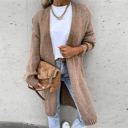 Klasyczny sweter damski - Camile-Khaki-S-Trend Polska