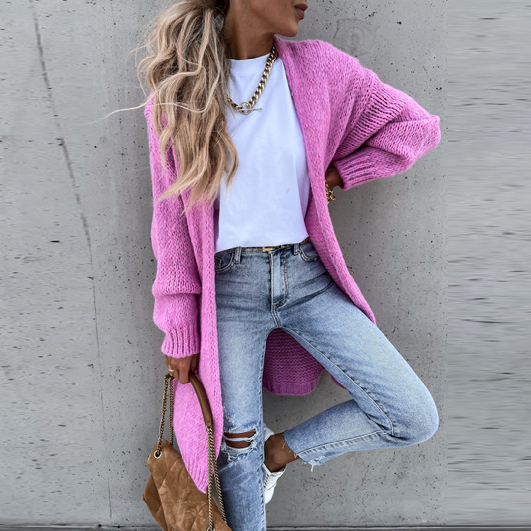 Klasyczny sweter damski - Camile-Różowy-S-Trend Polska