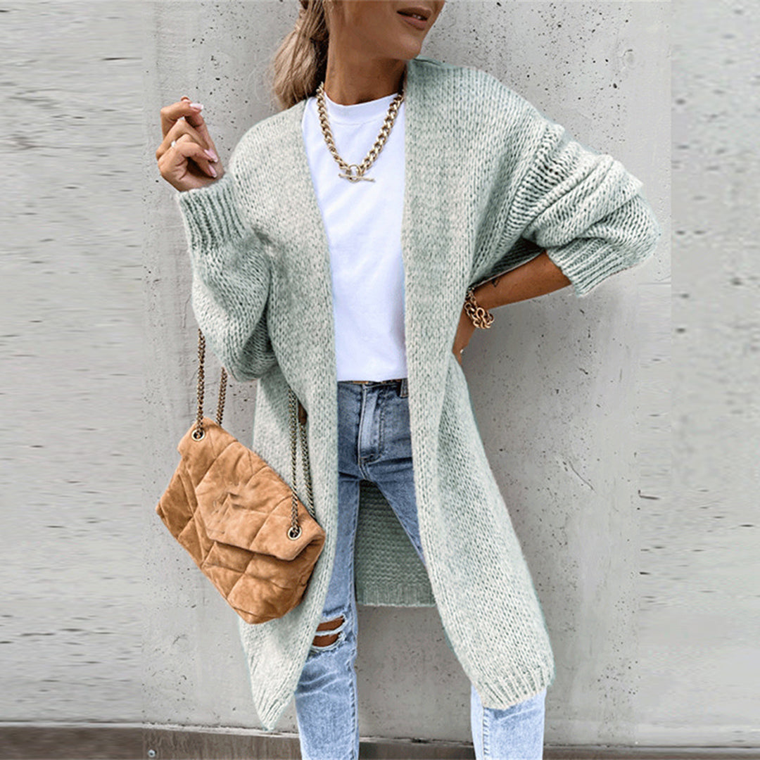 Klasyczny sweter damski - Camile-Szary-S-Trend Polska