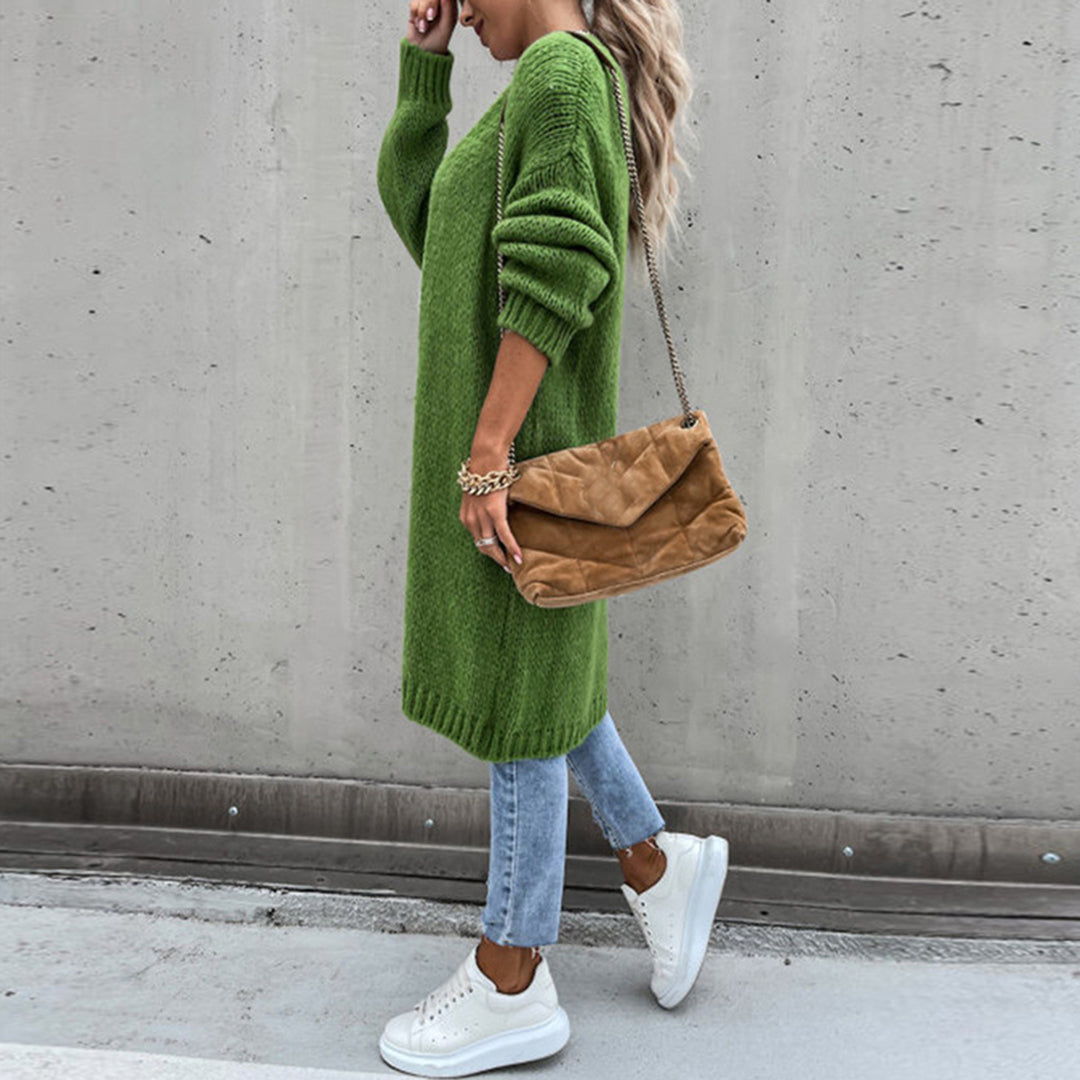 Klasyczny sweter damski - Camile-Beżowy-S-Trend Polska