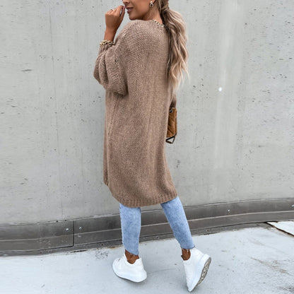 Klasyczny sweter damski - Camile-Beżowy-S-Trend Polska