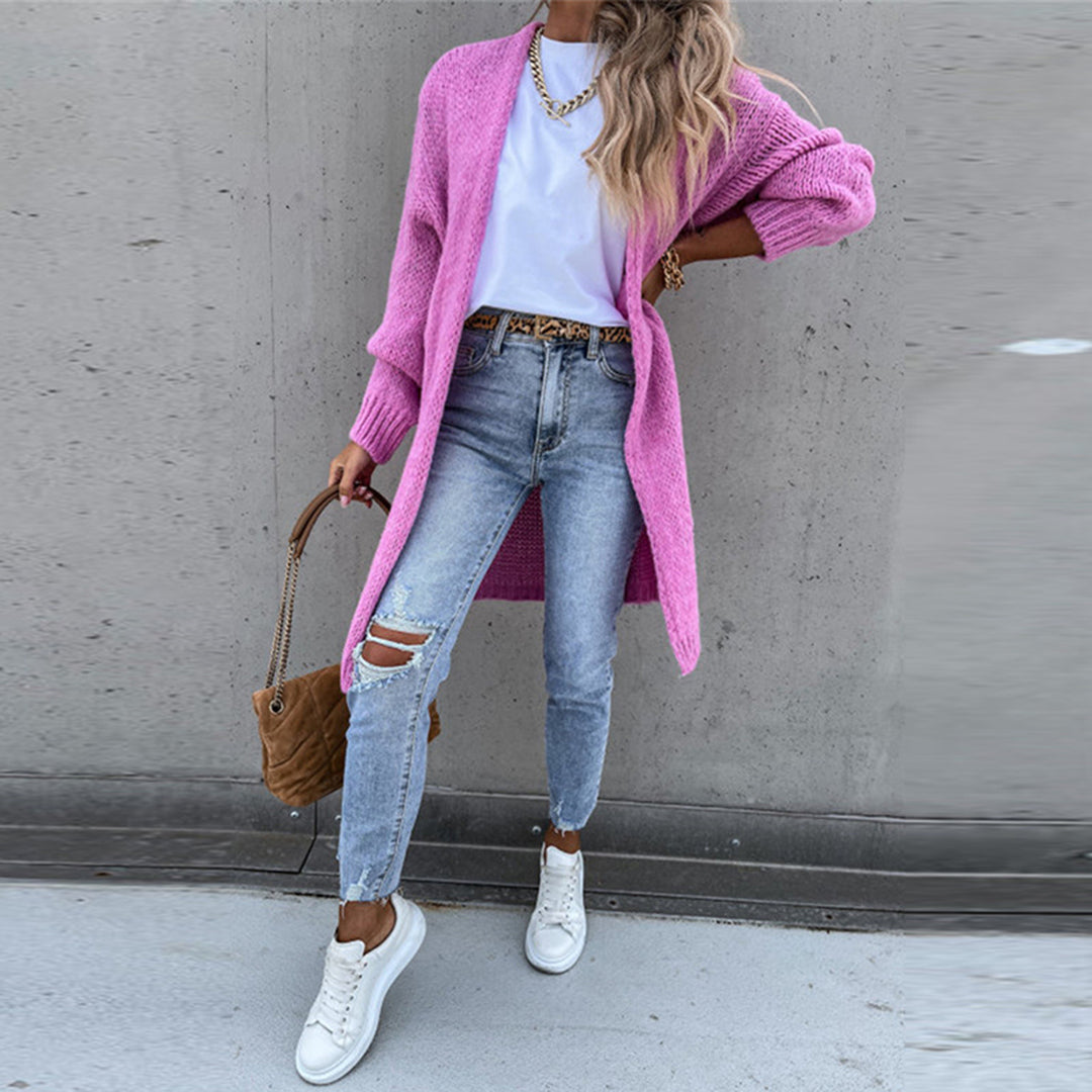 Klasyczny sweter damski - Camile-Beżowy-S-Trend Polska