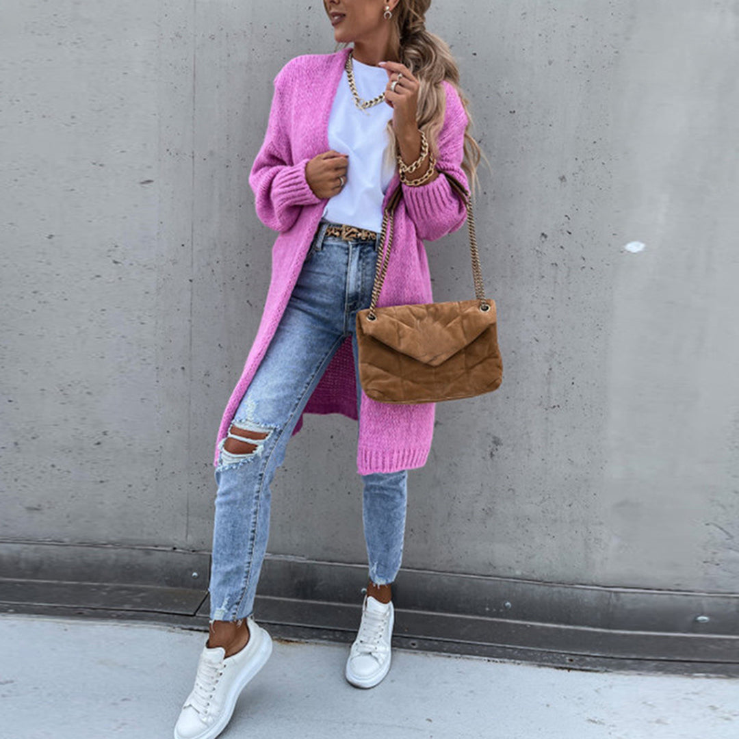 Klasyczny sweter damski - Camile-Beżowy-S-Trend Polska