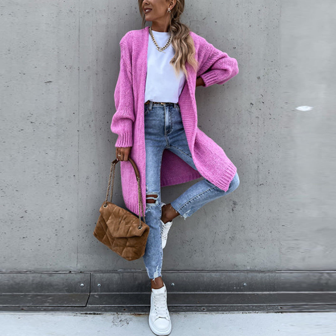 Klasyczny sweter damski - Camile-Beżowy-S-Trend Polska