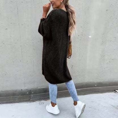 Klasyczny sweter damski - Camile-Beżowy-S-Trend Polska