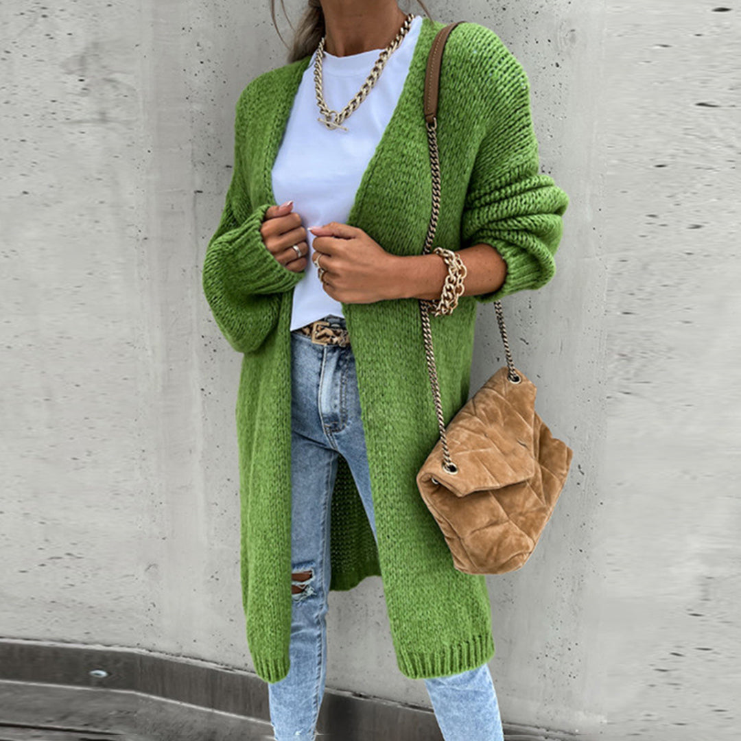Klasyczny sweter damski - Camile-Zielony-S-Trend Polska
